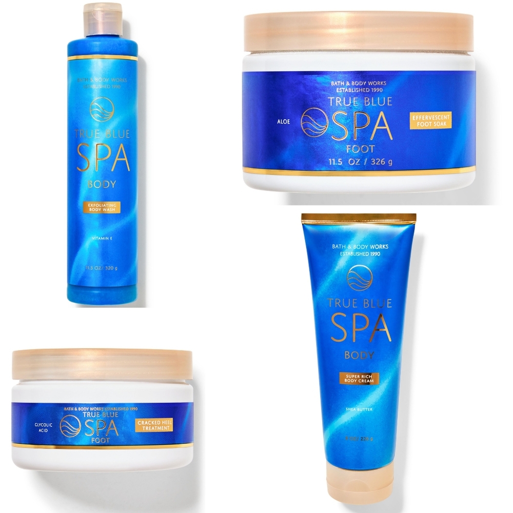 Bath & Body Works True Blue Spa Collection 4 Piece Body Care Set NEW